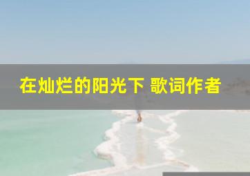 在灿烂的阳光下 歌词作者